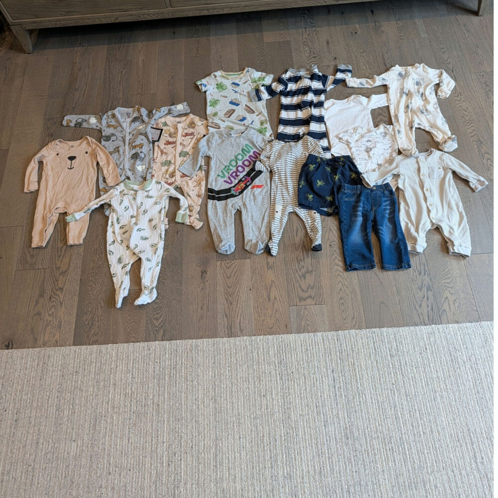 12pc Baby Boy Bundle 0-3M | 7 For All Mankind, Burt’s Bees, Carter’s, Old Navy